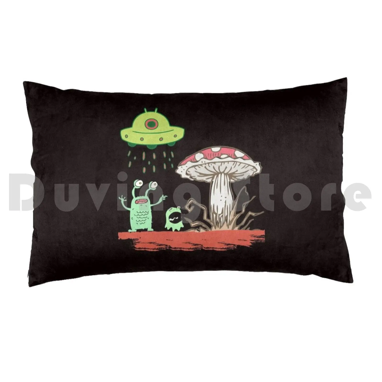 Mushies Time Pillow Case Printed 35x50 Fungi Shroom Fungus Toadstool Mycology Mushroom Art Foraging