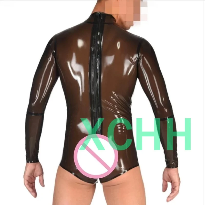 

new sexy exotic Sexy handmade customize Men male Latex Catsuit zentai cekc fetish Bodysuits with short pants Back Zipper