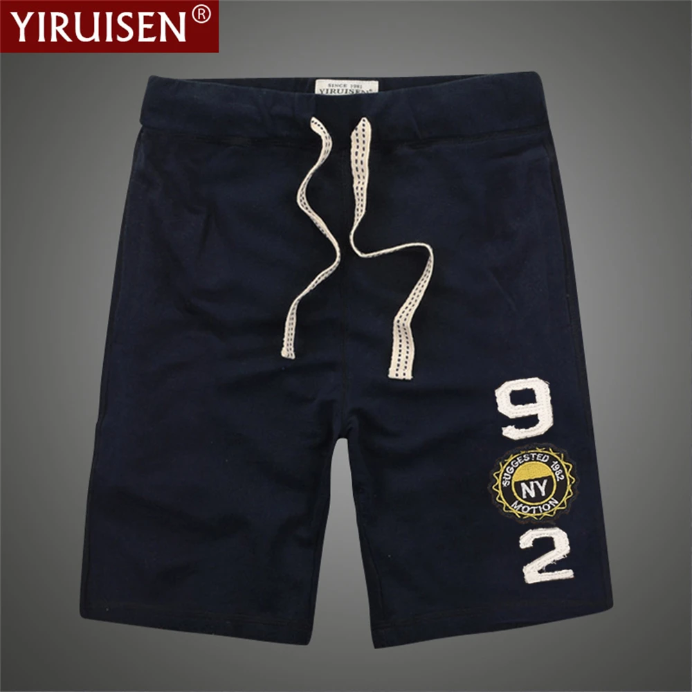 YiRuiSen Summer Vintage Embroidery Male Shorts 100% Cotton Branded Mens Clothing Top Quality Basketball Pants Beach Breechcloth