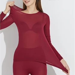 Lightweight Women Thermal Underwear,Women Ski Suit Ultra-thin constant temperature of 37 degrees Celsius Thermal Underwear