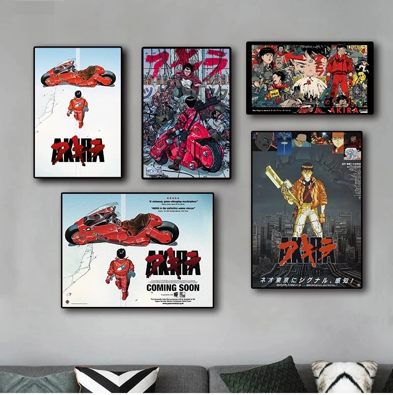 Figura de Anime de Japón, pintura decorativa clásica Retro de dibujos animados, cuadro de arte de pared para habitación de niños, carteles de lona para decoración del hogar