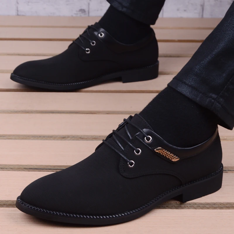 

Men Shoes Black Formal Business Men Leather Shoes Fashion Korea Pointed Toe Dress Shoes Wedding Shoe Man Cloth Sapatos Masculino