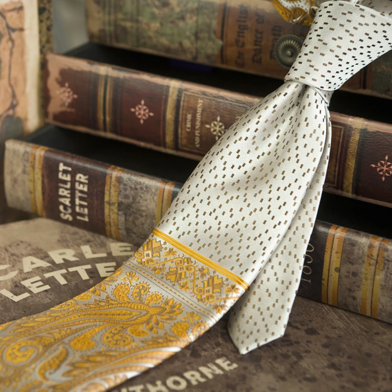 メンズペイズリーパターンのネクタイ,花柄のストライプ,チェックパッチワーク,100% シルク,ヴィンテージブランド,マルチカラー,卸売