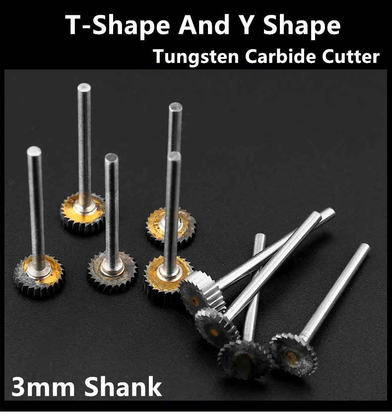 Jrealmer-cortador de carburo de tungsteno en forma de T Y, broca de 3mm, 1 unids/lote