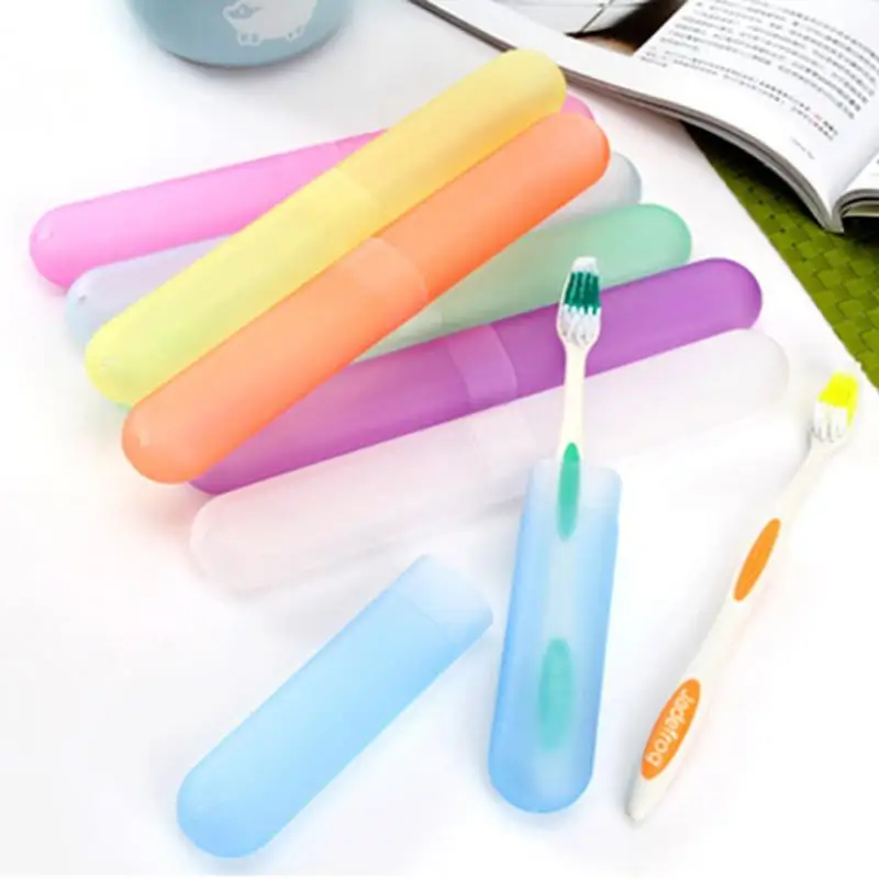 Lovely Warm Color New Design Toothbrush Holder Tube Storage Cover Case For Travel Hiking Camping Portable Bathroom Accessory