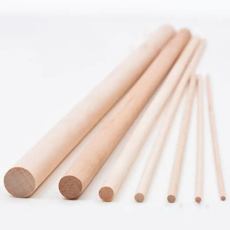 Round DIY Wooden Pine Rods Sticks Durable Dowel Building Model Woodworking Tool Educational Toys Handicraft Crafts Supplies