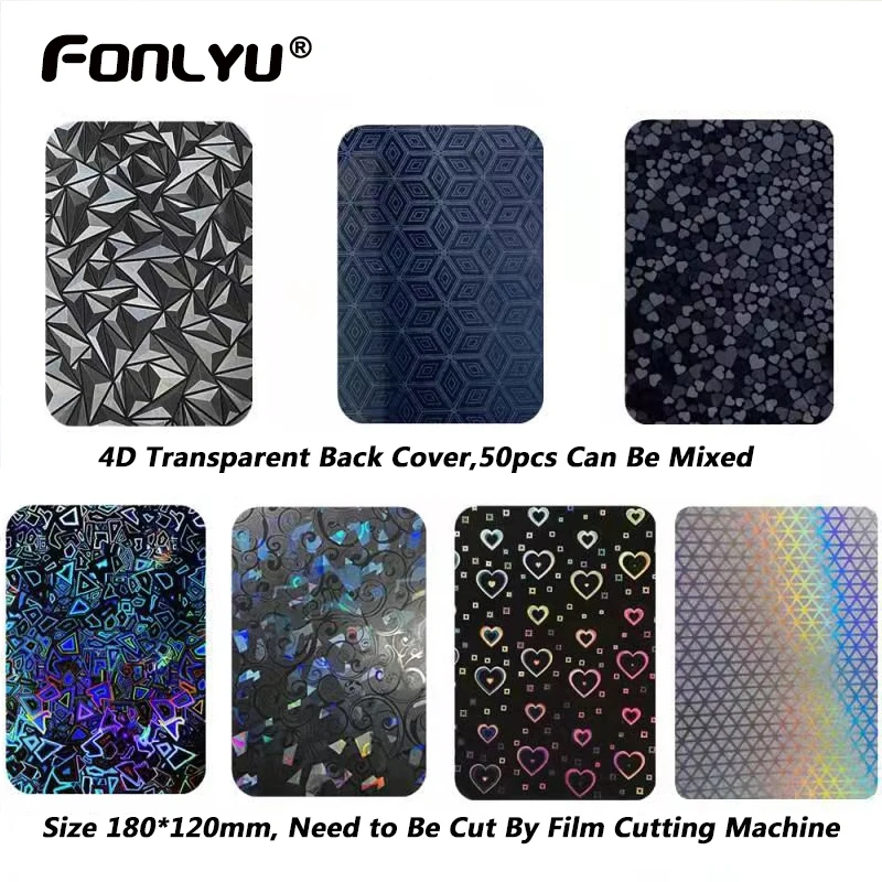 

FONLYU Mixed Color 4D Transparent Laser Back Cover Film For iPhone13 pro max Back Glass Protective Film Phone Sticker