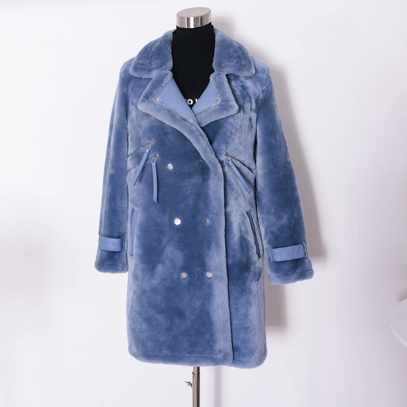 แกะธรรมชาติ Shearling Winter Coat เสื้อขนเฟอร์แจ็คเก็ตสำหรับเสื้อผ้าสตรี2020 Manteau Femme YY755