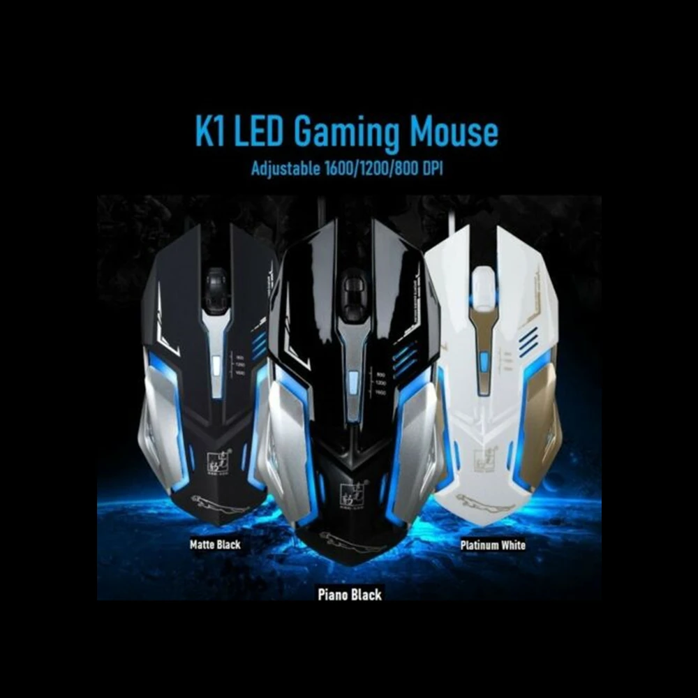

Gaming Mouse LED Breathing Fire 4 Button Silent USB Wired 1600 DPI Laptop PC
