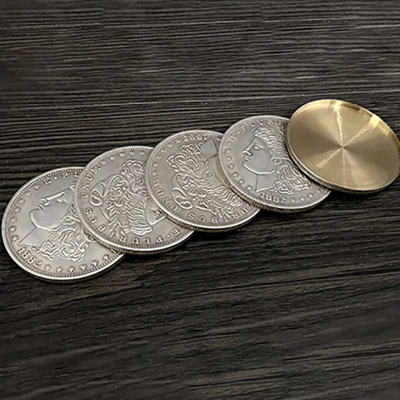 Morgan Dollar Shell and Coin Set (4 Coins) Magic Tricks Coins Vanish Change Magia Close Up Illusions Gimmick Props Mentalism Fun