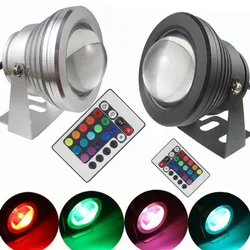 High Waterproof IP65 12V 10W Outdoor LED Landscape Fountain Pool Lamp Underwater Lights with 24key IR Remote Controller