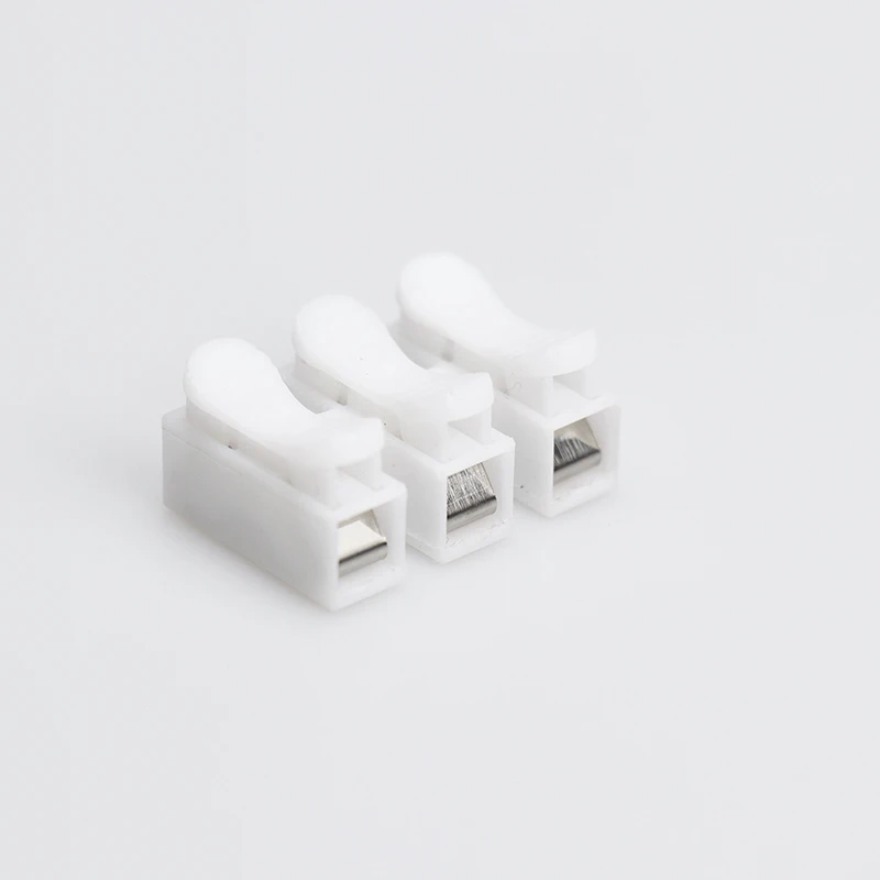 Conector rápido de Cable de resorte de CH-2, terminales de crimpado eléctrico, abrazadera de Cable de empalme de bloque, tira Led de ajuste fácil, 10 unids/lote