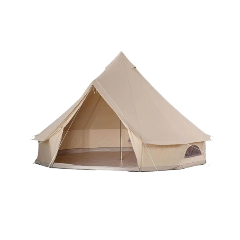 

4M Outdoor Waterproof 900D Oxford Bell Tent With Antiflaming Bottom Material PU5000mm For Family Tents Ivory Khaki