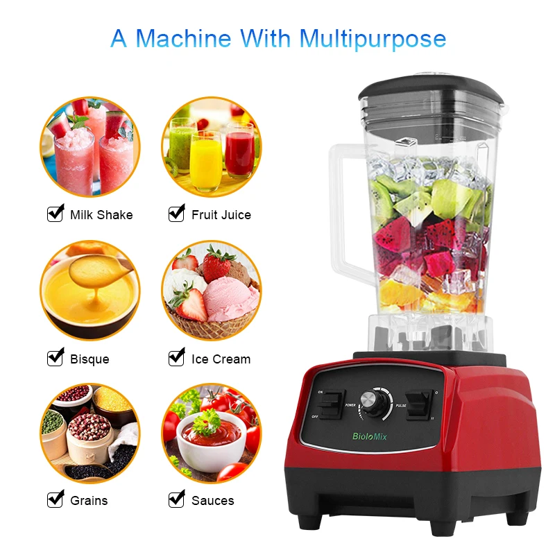 Bez BPA 3HP 2200W Heavy Duty komercyjny blender mikser sokowirówka robot kuchenny dużej mocy Ice Smoothie Bar blender do owoców