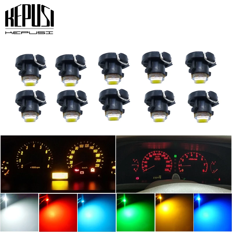 10x T3 Neo Wedge Led Switch Radio Climate Control Bulb Gauge Dashboard Indicator Light for Honda Civic Blue Red Green White red