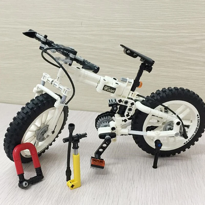 NEW Serise Mountain Bicycles Retro Bikes Folding Inflator Supercar Race Car Sports Building Blocks Bricks Sets Kits Model