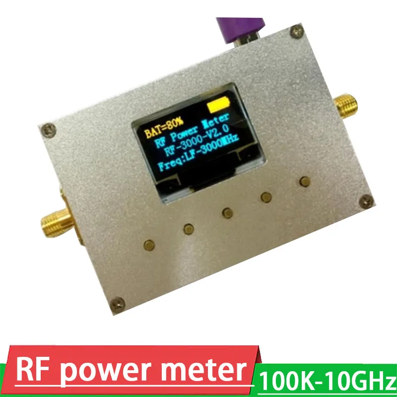 Medidor de Potência V2.0 Oled Display rf Potência Atenuação Valor Mais Sofware 10w 30db Atenuador para Amplificador de Rádio Presunto 100k10ghz rf
