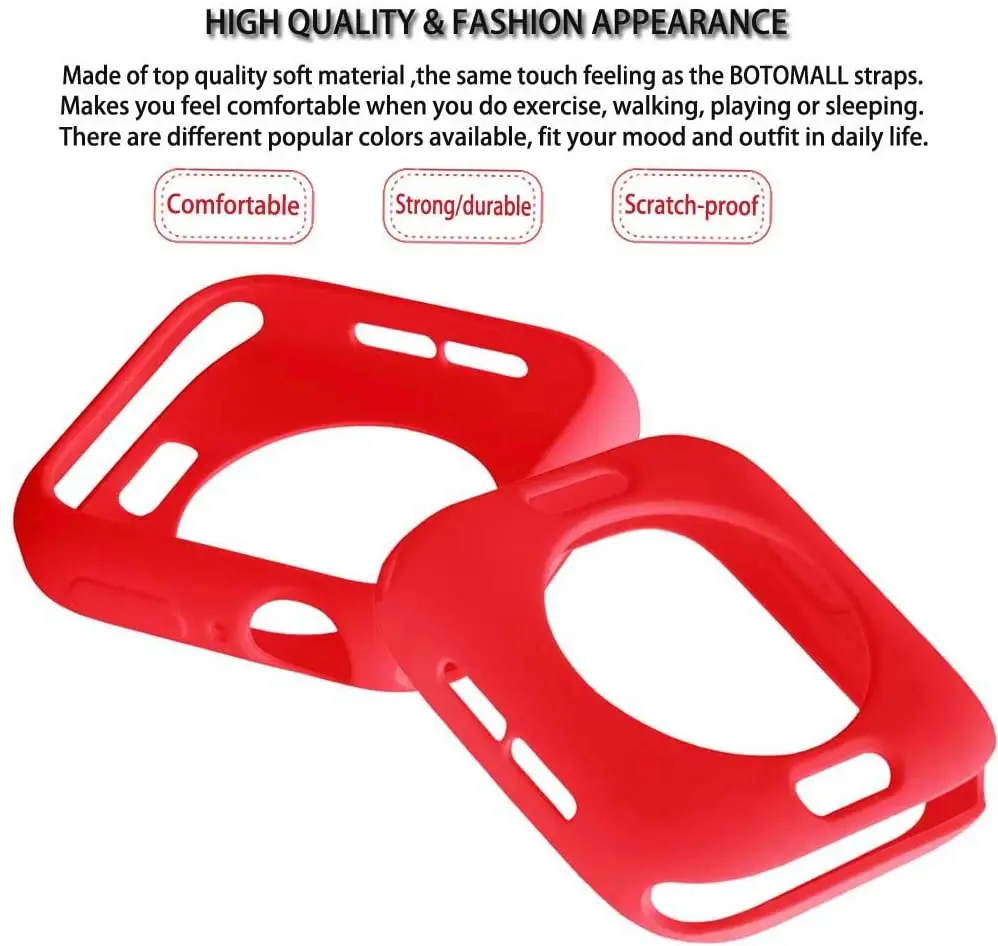 Cover For Apple Watch case 44mm 40mm 45mm 41mm 38mm Accessories Silicone Bumper Shell Protector iWatch series SE 3 4 5 6 7 8 9