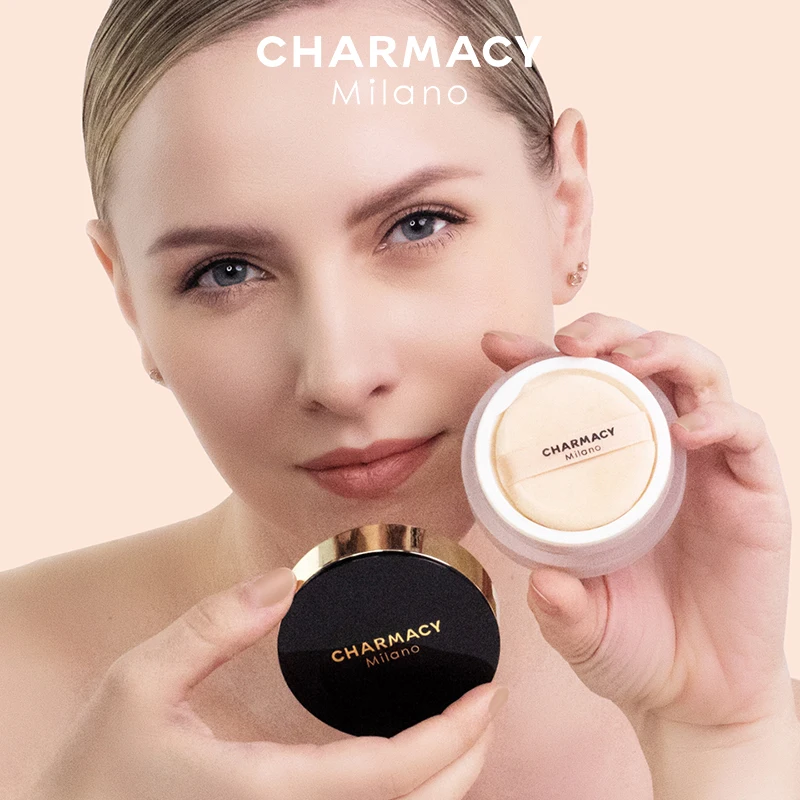 CHARMACY Waterproof Loose Powder Matte Oil-control Professional Long-lasting Women’s Cosmetics For Face Finish Setting With Puff