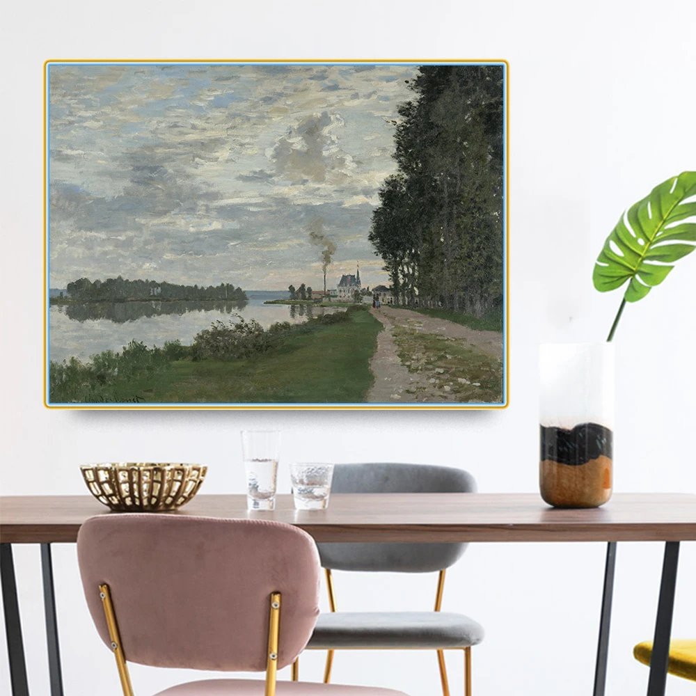 

Citon Claude Monet《The Promenade, Argenteuil》Canvas Oil Painting Famous Artwork Poster Picture Modern Wall Decor Home Decoration