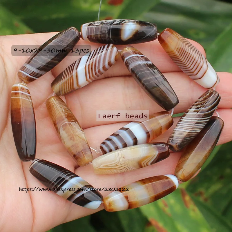 Natural Botswana Onyx sardonyx Agates Stone Beads DIY Rice Tube Loose Spacer Beads ,For DIY Jewelry Making !