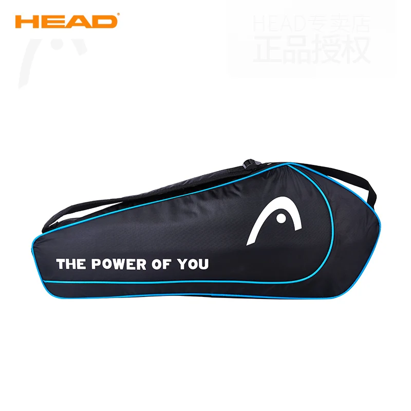 Official HEAD Tennis Bag Large Capacity 3 Pieces Tennis Squash Rackets Raquete Shoulder Bag De Tenis Padel Accessories Hand Bags