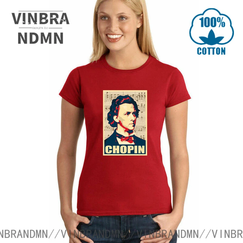 Popular Art Chopin Music Composer Poster T Shirts Piano Music Lovers T-shirt Polish Poet Poland Musician Genius Portrait T shirt