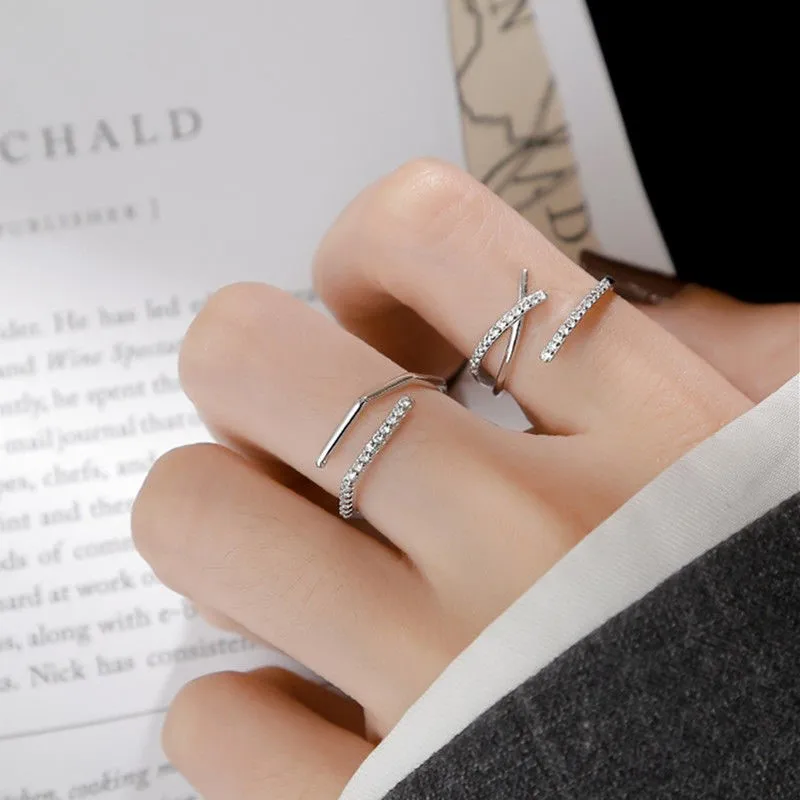 

Index Finger Ring Female Fashion Personality S925 Sterling Silver Cross Open Rings Design Ring For Women Party Jewelry Gifts