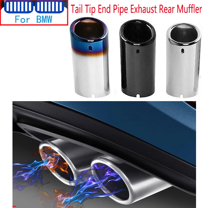 

Car Styling Titanium Black Car Exhaust Muffler Tail Stainless Steel Pipe Tip For BMW F10 F11 F18 520i 523i 525i 528i Accessories