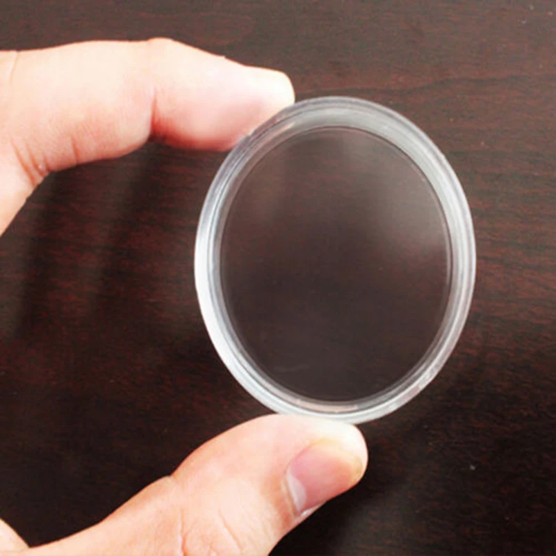 Adjustable 20Pcs 45mm Round Cases Coin Storage Capsules Holder With Pads Plastic Coin Bag Protect Collections Home Storage