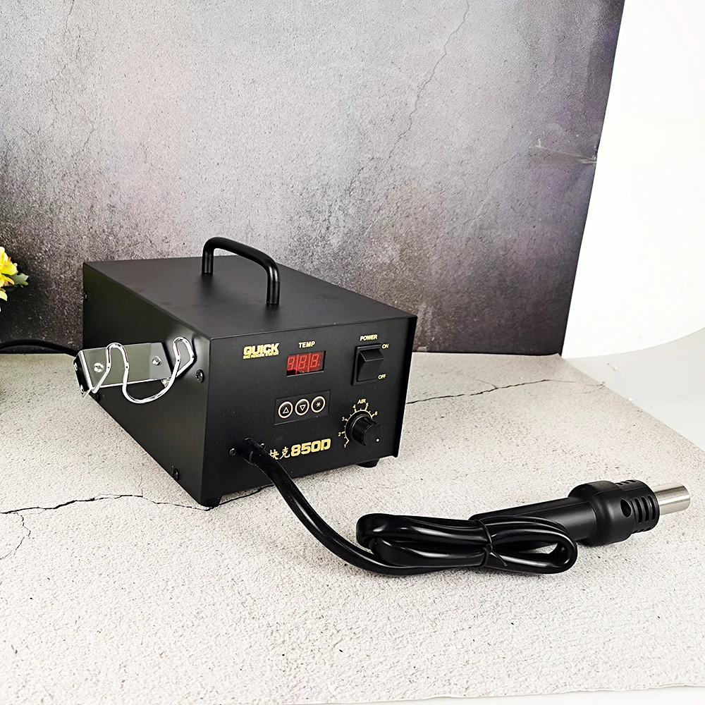 Digital Display Electrostatic Hot Air Desoldering Station 320W QUICK 850D Suitable For Desoldering Of Most Surface Mount Parts