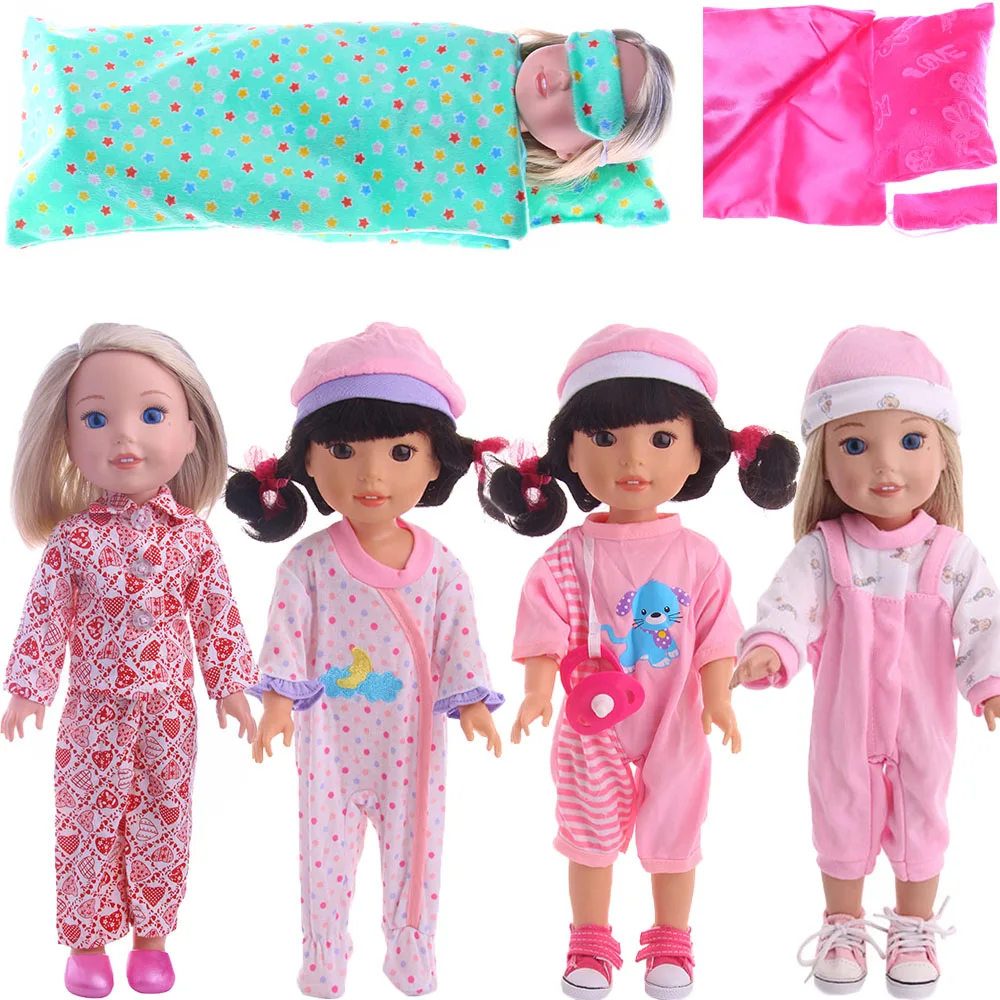 For 32-34 Cm Paola Reina & 14.5 Inch Wellie Wisher & Nancy Doll Clothes Cute Pajamas Star Sleeping Bag,Kids Toys Christmas Gift