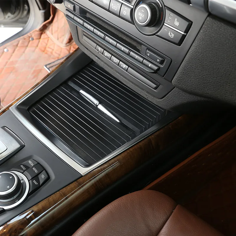For BMW X5 E70 2008-2013 ABS Interior Car Center Console Frame Decoration Water Cup Holder Frame Trim Strip Car Accessories