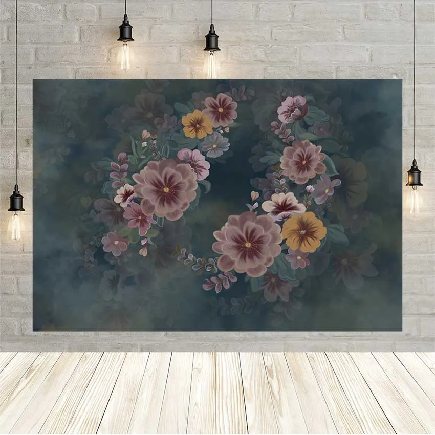 

Avezano Newborn Portrait Backdrop For Photo Studio Photozone Vintage Painted Floral Old Master Wedding Photography Background