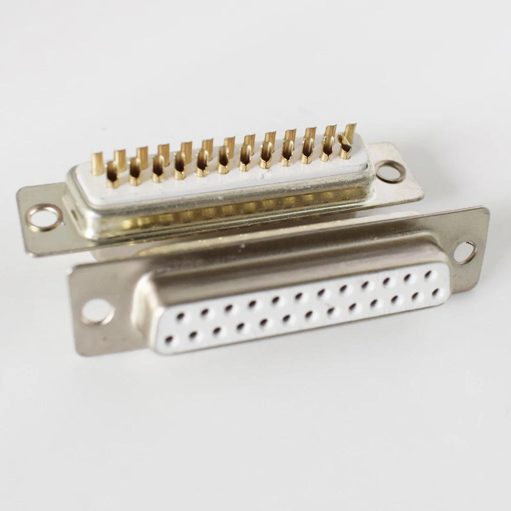 10pcs Gold Pin 25pin 2 Row D-Sub Female Socket Solder Chassis Connector RS232