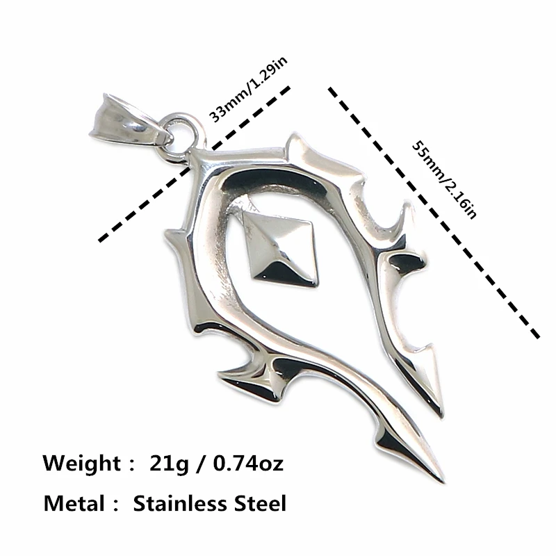 Newest Mens Boys 316L Stainless Steel CooL World of Warcraft WOW Dota Pendant