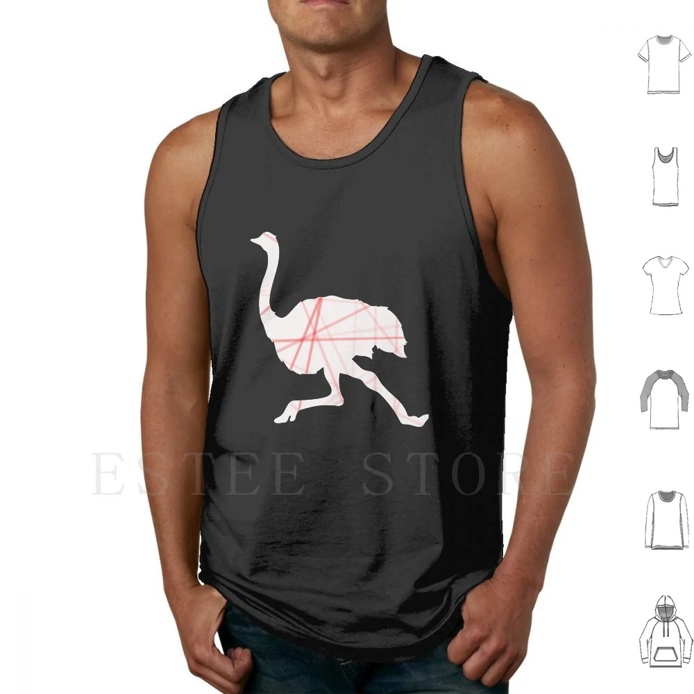 Avestruz divertido pájaro (259) camisetas sin mangas chaleco sin mangas desierto Camo pájaro barba amante de los animales avestruz Animal salvaje Savanna