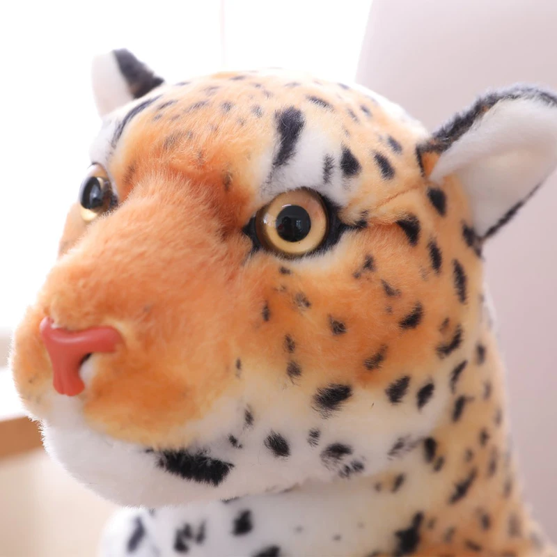 Huge Lifelike Tiger Leopard Plush Toys Stuffed Soft Wild Animals Simulation White Tiger Jaguar Doll Birthday Gifts