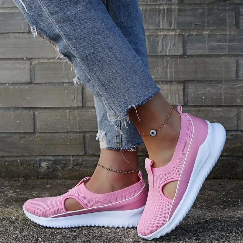 2021 Summer Women's Casual Shoes Large 35 - 43 Women's Shoes Respirable Mesh Thick Sole Vulcanized Shoes Chaussure Femme