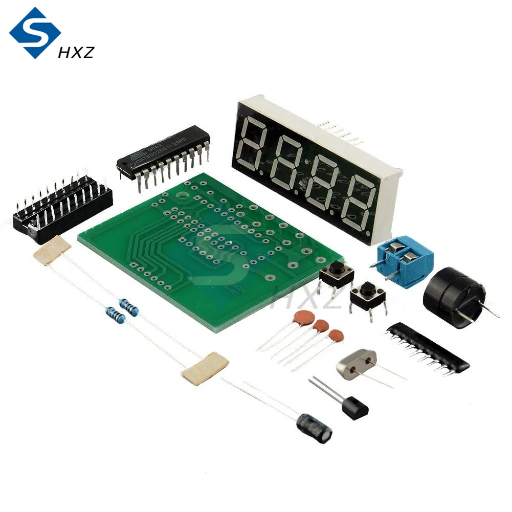 Reloj electrónico con pantalla Digital LED AT89C2051, reloj electrónico de 4 Bits, Suite de producción electrónica, Kit de bricolaje, 0,56 ", rojo, dos configuraciones de alarma, 3V-6V de CC