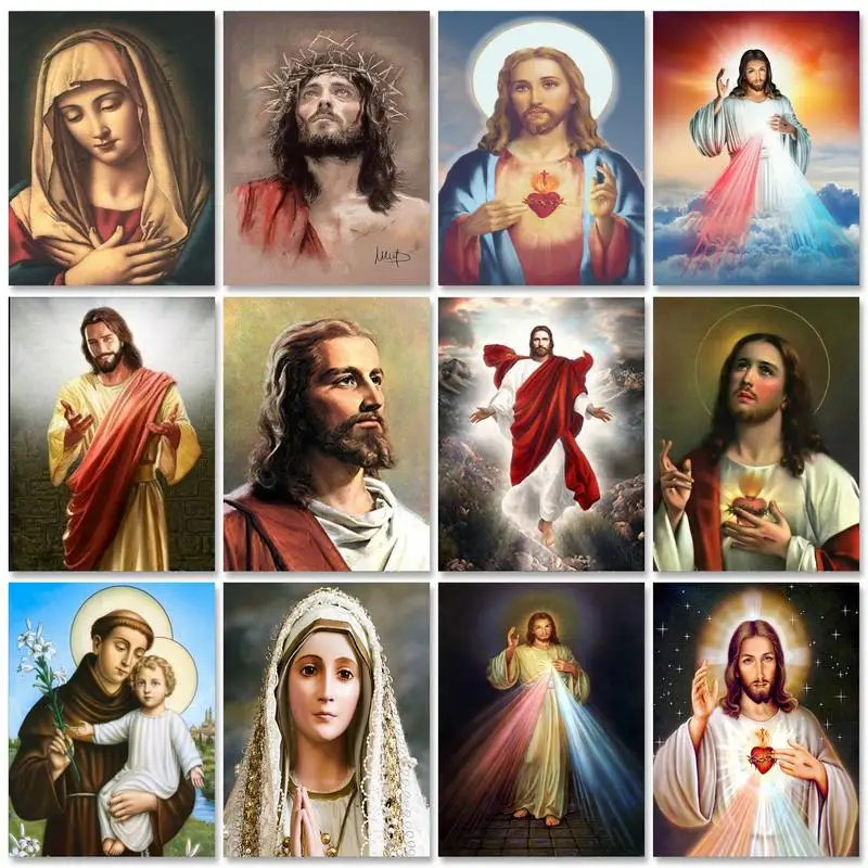 

Diamond Painting Full Drill Portrait Cross Stitch Diamond Embroidery Sale Jesus Bead Picture Kits Wall Decoration