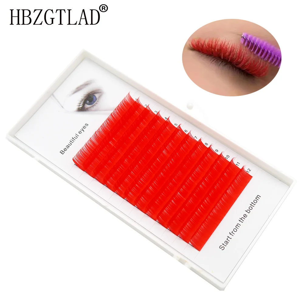 HBZGTLAD Brand new C/D curl 0.07/0.1mm 8-13mm mix length false lashes eyelash individual colored lashes Faux eyelash extensions