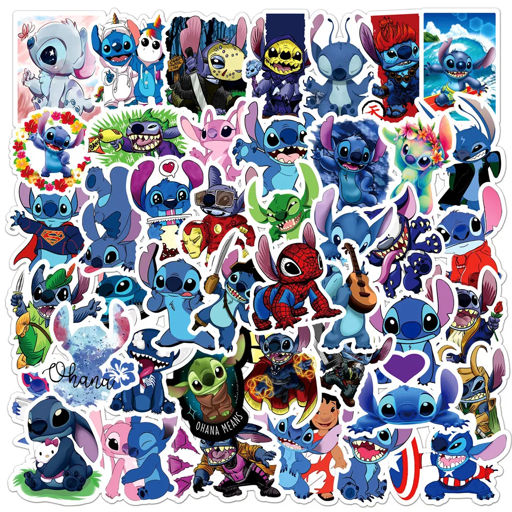 10/30/50 Buah Stiker Jahit Lilo & Stitch Estetika untuk Kulkas Bagasi Laptop DIY Stiker Decal Grafiti Kartun Lucu Tahan Air