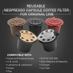 Cápsulas de café reutilizables y recargables, filtros para Nespresso, filtro con malla de acero inoxidable, taza de café de cocina, 3 unidades por lote