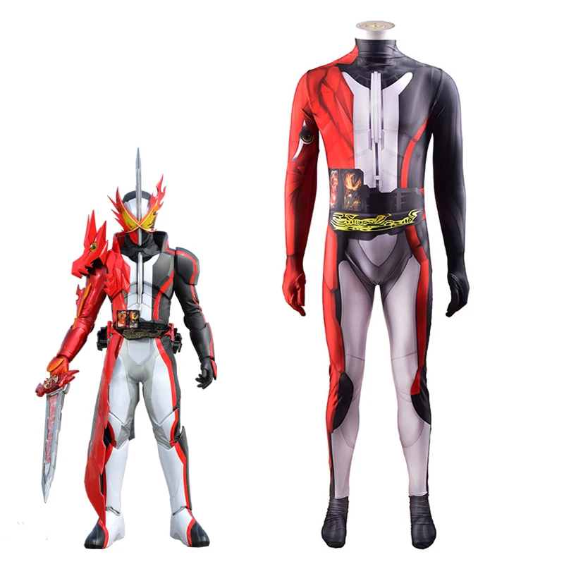 Hotญี่ปุ่นKamen Rider Saber Brave Dragonคอสเพลย์เครื่องแต่งกายZentaiบอดี้สูทฮาโลวีนCarnival Spandex Jumpsuitสำหรับเด็กผู้ใหญ่