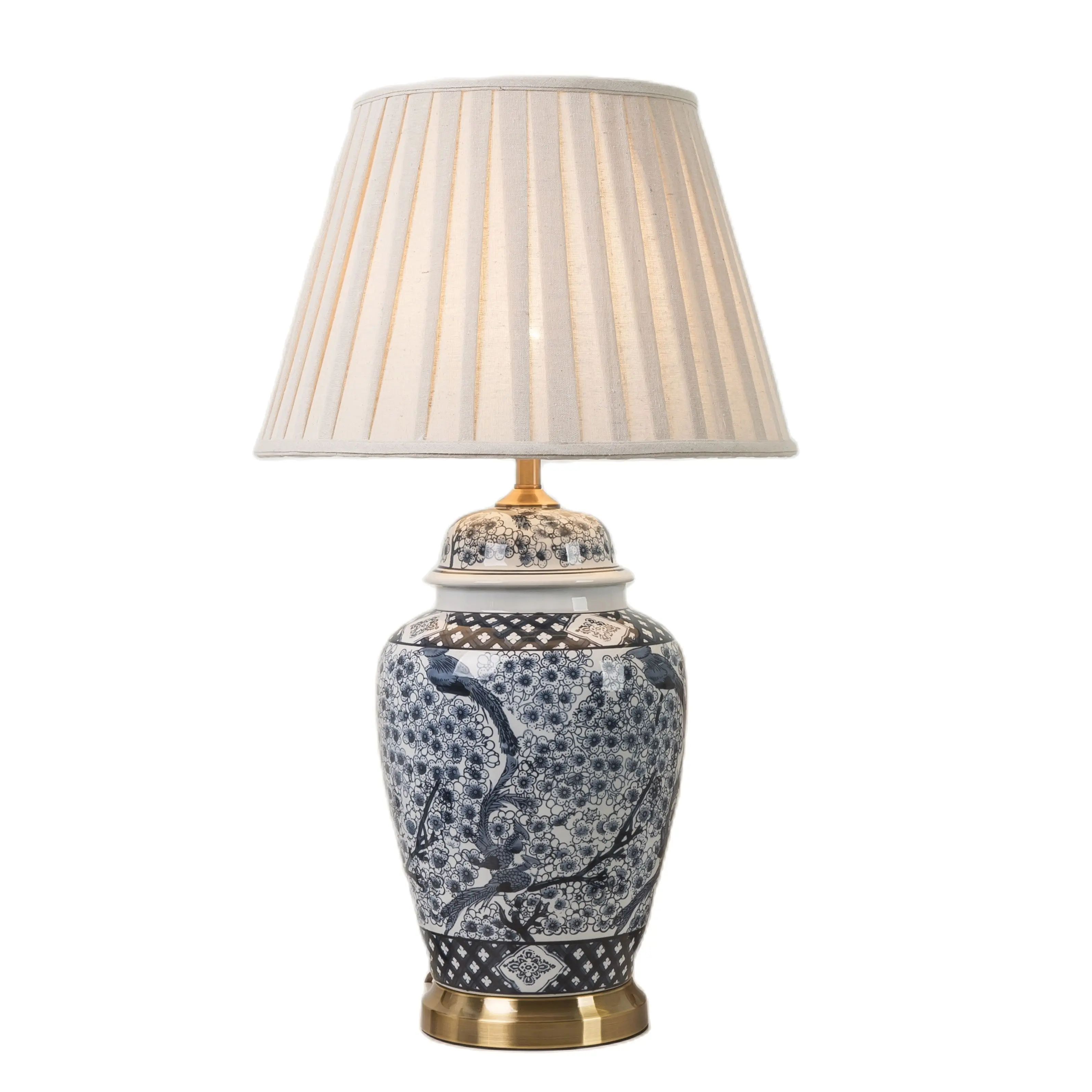 

Chinese Blue And White Ceramic Table Lamp Bed Room Foyer Entrance Hall Study Porcelain Desk Reading Night Light TD092