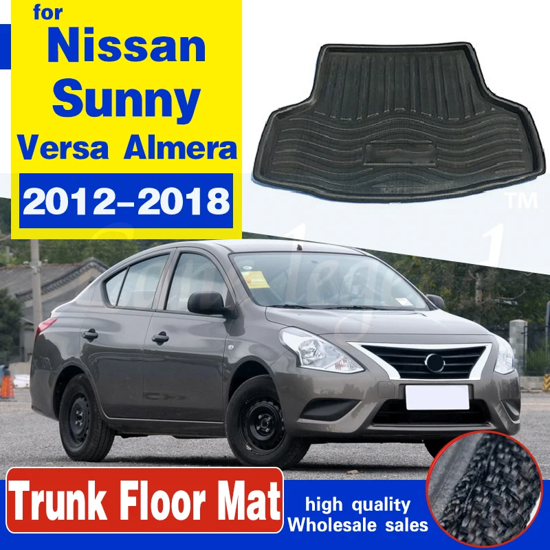 For Nissan Versa / Almera / Sunny Latio 2012 - 2018 Sedan Rear Boot Liner Trunk Cargo Mat Tray Floor Carpet 2013 2014 2015 2016