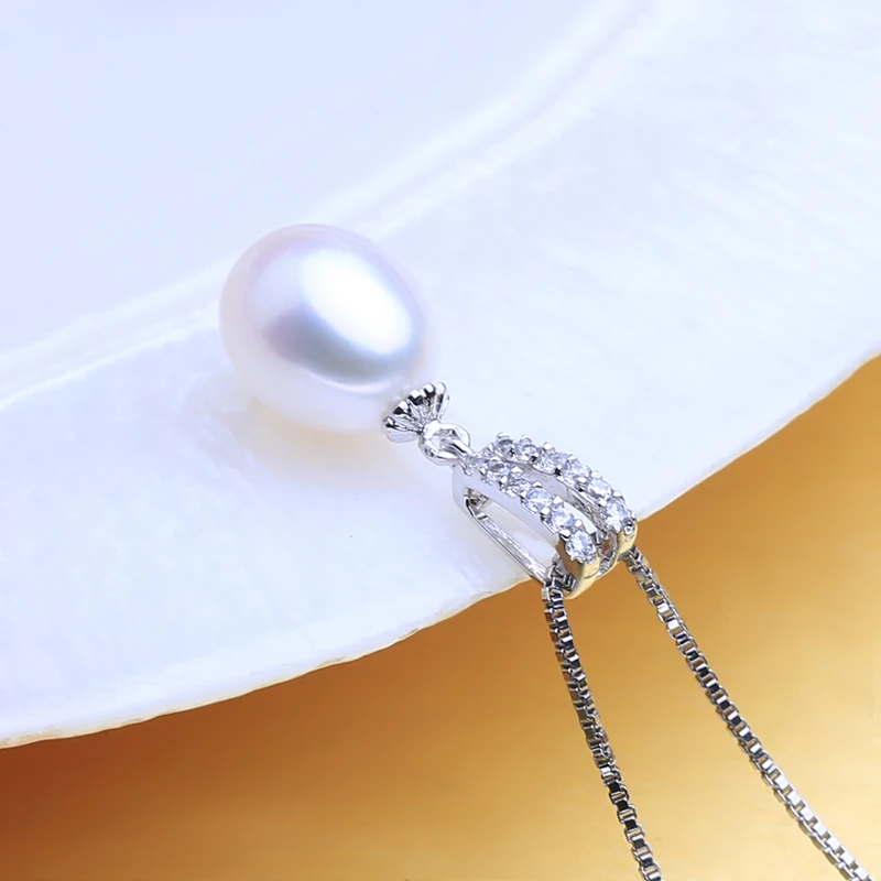 FENASY Natural Freshwater Pearl Pendant Necklaces Drop Earrings 925 Sterling Silver Rings Wedding Jewelry Sets Gifts For Women