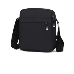 Men's Thin and Light Shoulder Bag Trendy Unisex Oxford Cloth Small Messenger Bag Casual Simple Mobile Phone Crossbody Bag