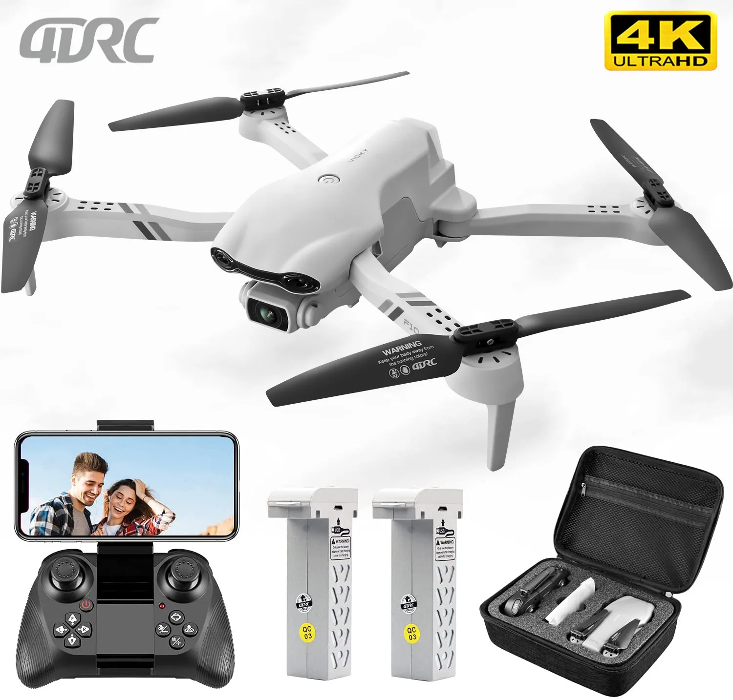 4DRC F10 Drone 4K HD Dual Camera GPS Wifi FPV Portable Foldable Quadcopter Helicopter RC Drone Toys With Camera